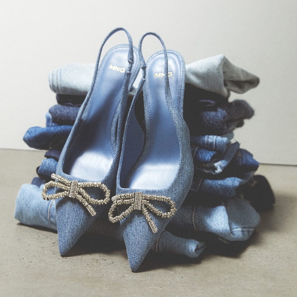 Mango Denim Kitten Heels